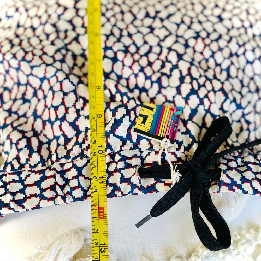 SOLD✨Mads Nørgaard | M/L | Silk Pixel Popo Black Red Blue Drawstring Shorts NWOT - Picture 8 of 13
